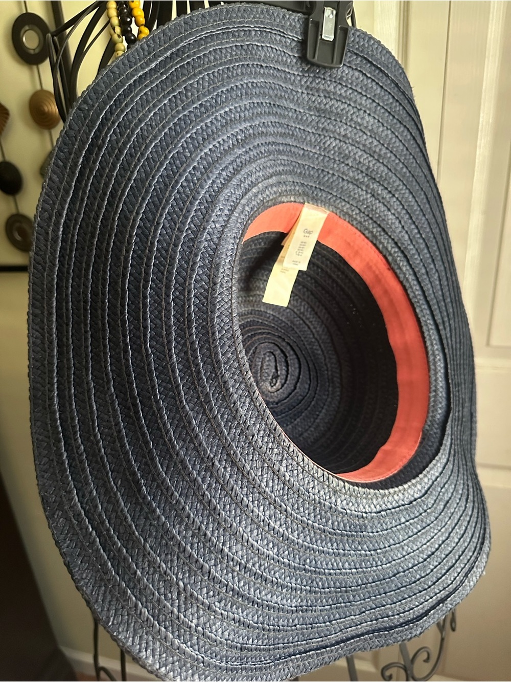 GAP Navy Blue Wide Brim Straw Sun Hat - Picture 3 of 5